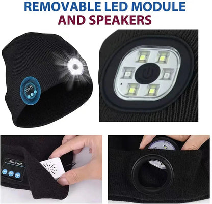 Handsfree Warm Beanie Bluetooth 5.0 Rechargeable Stereo Headset 4