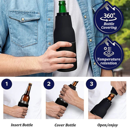Beer Bottle and Can Cooler with Beer Opener 4