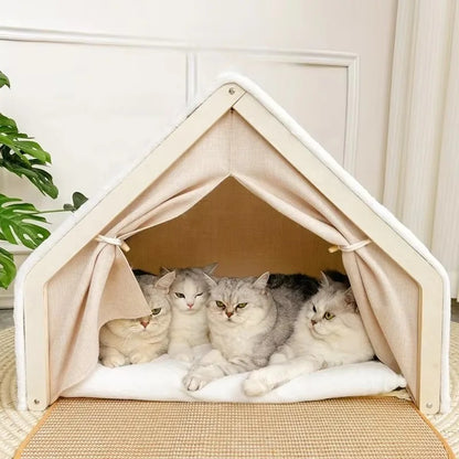 Cozy Cabin Cat House & Scratch Lodge 4