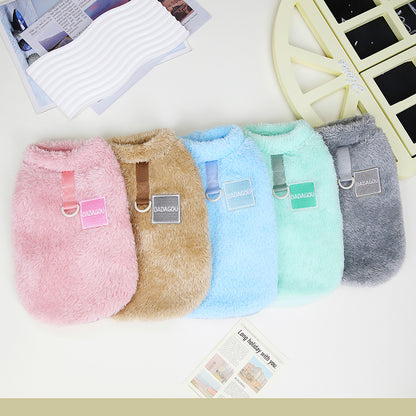 Fleece Pet Elastic Jumpsuit with Pull Ring 4