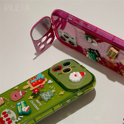 Christmas Tree Pendant Flip Mirror Case Cover 4