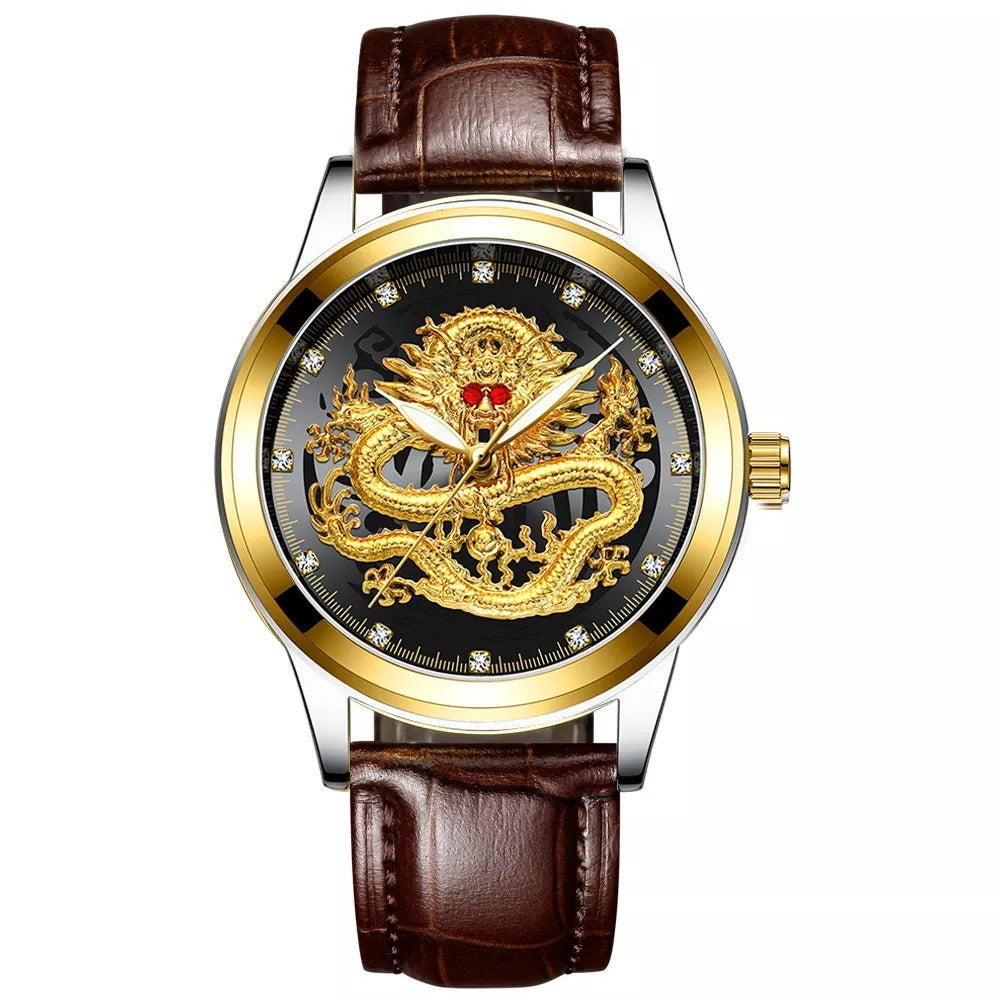 Embossed Golden Dragon Watch 4