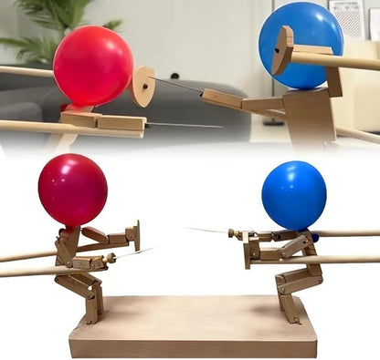 Bamboo Man Wooden Fencing Puppet Battle Game 4