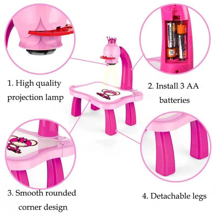 Children LED Projection Learing Drawing Board 4