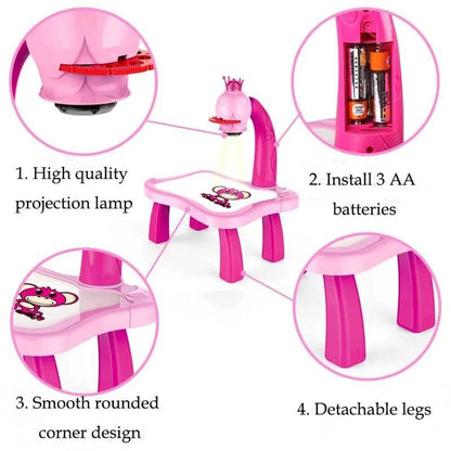 Children LED Projection Learing Drawing Board 4