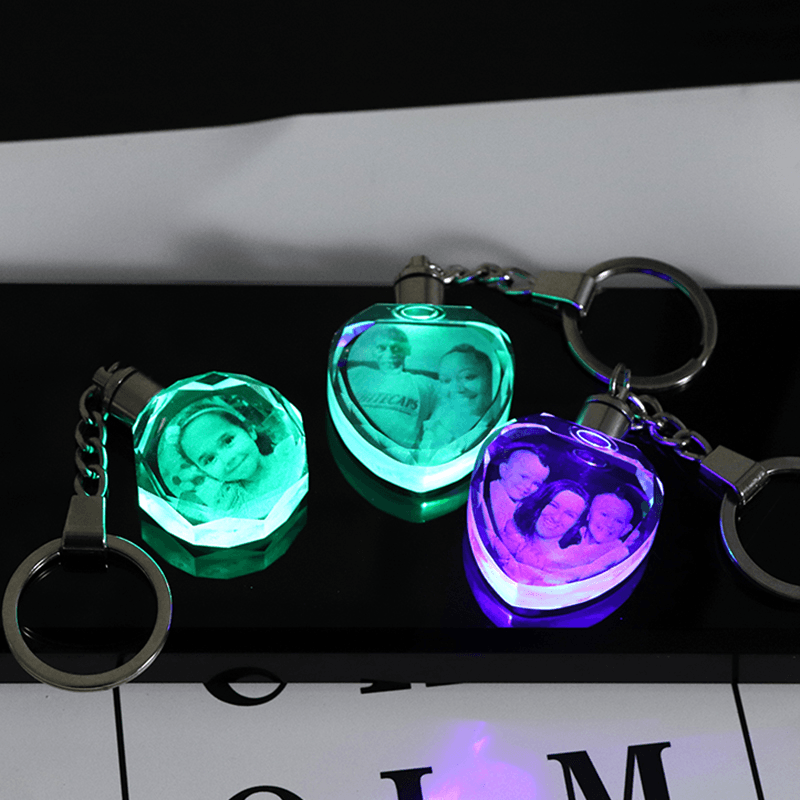 LASER ENGRAVED CRYSTAL GLASS KEY CHAIN 4