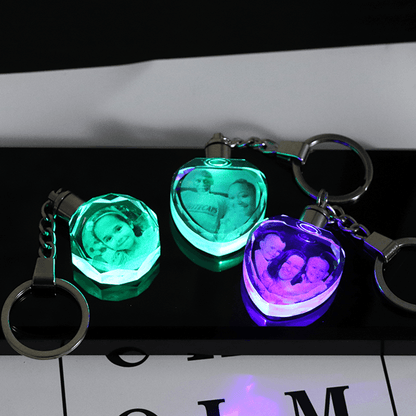 LASER ENGRAVED CRYSTAL GLASS KEY CHAIN 4