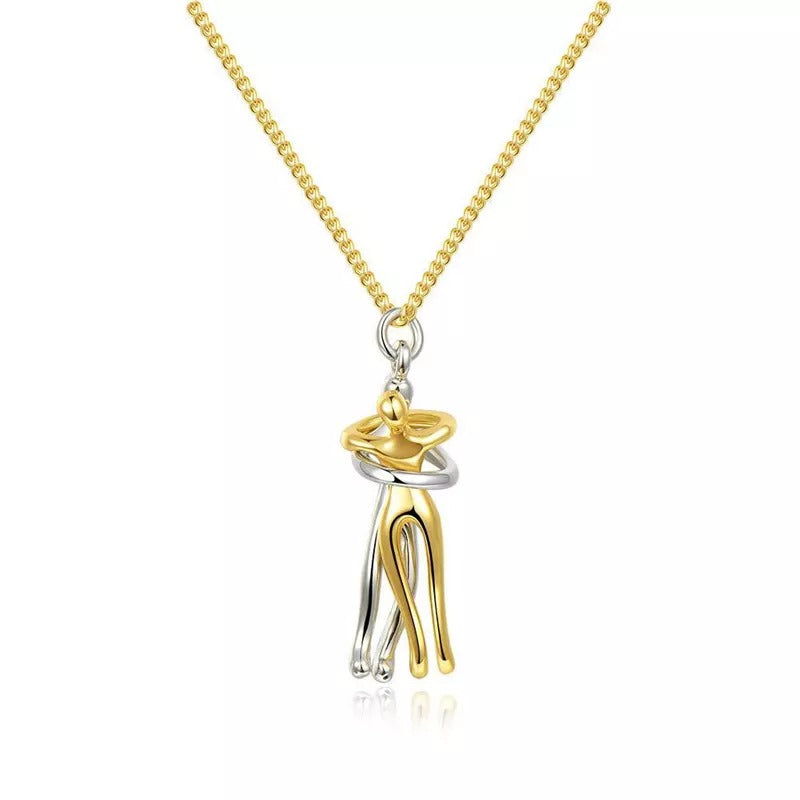 Couple Hugging Pendant Necklace 4