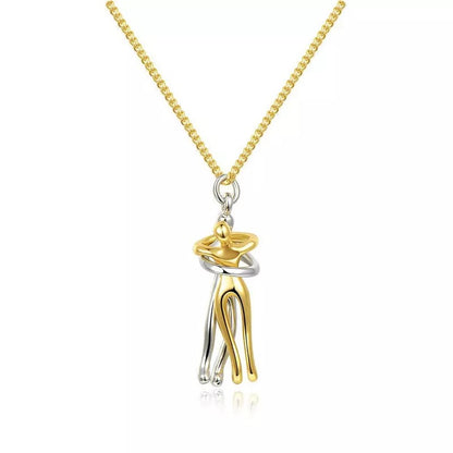 Couple Hugging Pendant Necklace 4