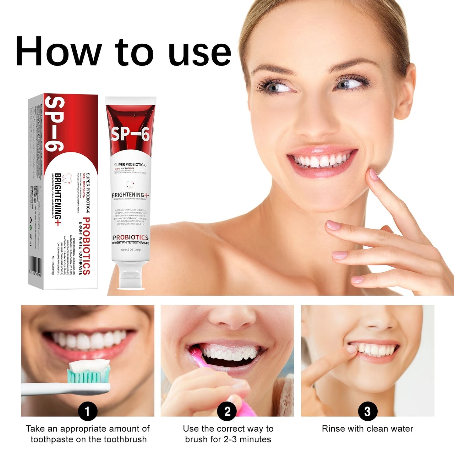 Oral Care Probiotic Whitening Toothpaste 4