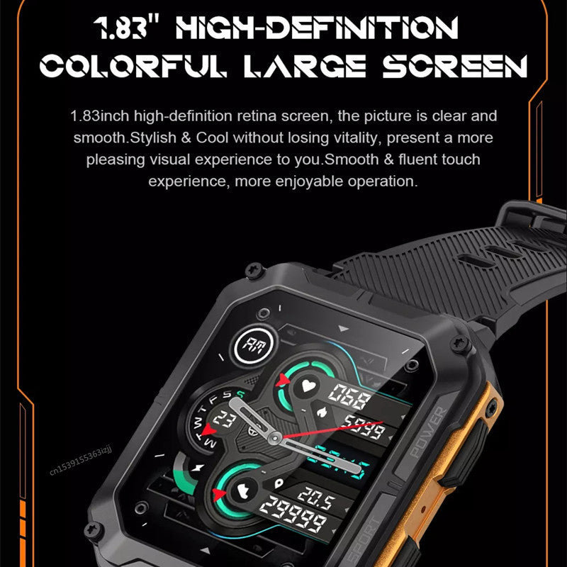 Indestructible Stainless Steel Military Style Rugged Smartwatch 4