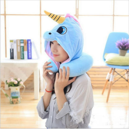 Hooded Unicorn Travel Pillow 4
