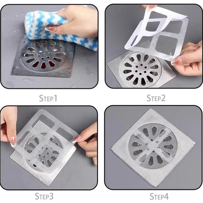 Shower Drain Hair Catcher Mesh Stickers 4