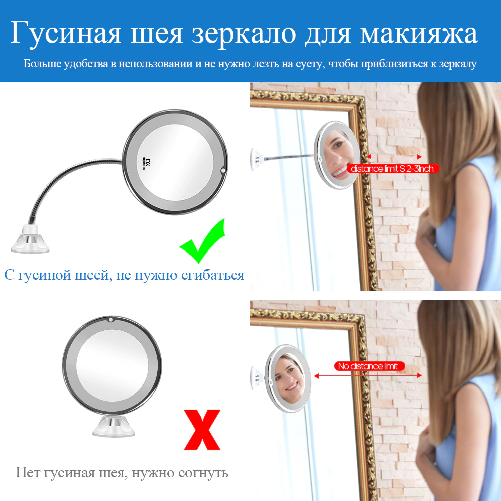 10x Magnifying LED Lighted Makeup Mirror 4
