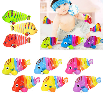 Plastic Wind-Up Wiggle Fish Toys-4PCS 4