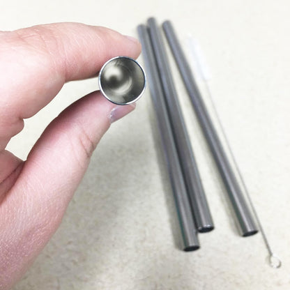 4Pcs Stainless Steel Reusable Drinking Straws 4