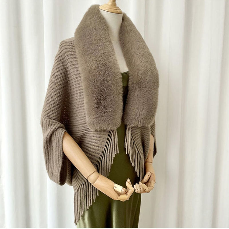 Knitted Loose Thickened Shawl Coat 4