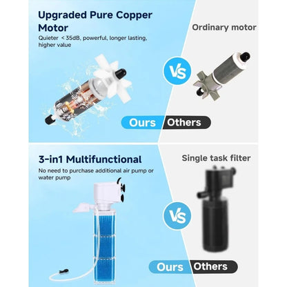 Built-in Fish Tank Filter – Powerful & Silent Aquarium Cleaner 4