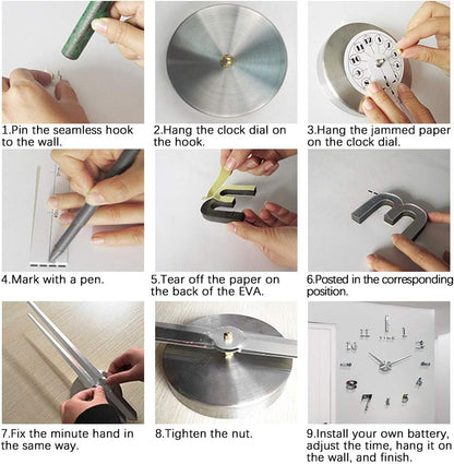 3D Wall Decal Decorative Clock 4