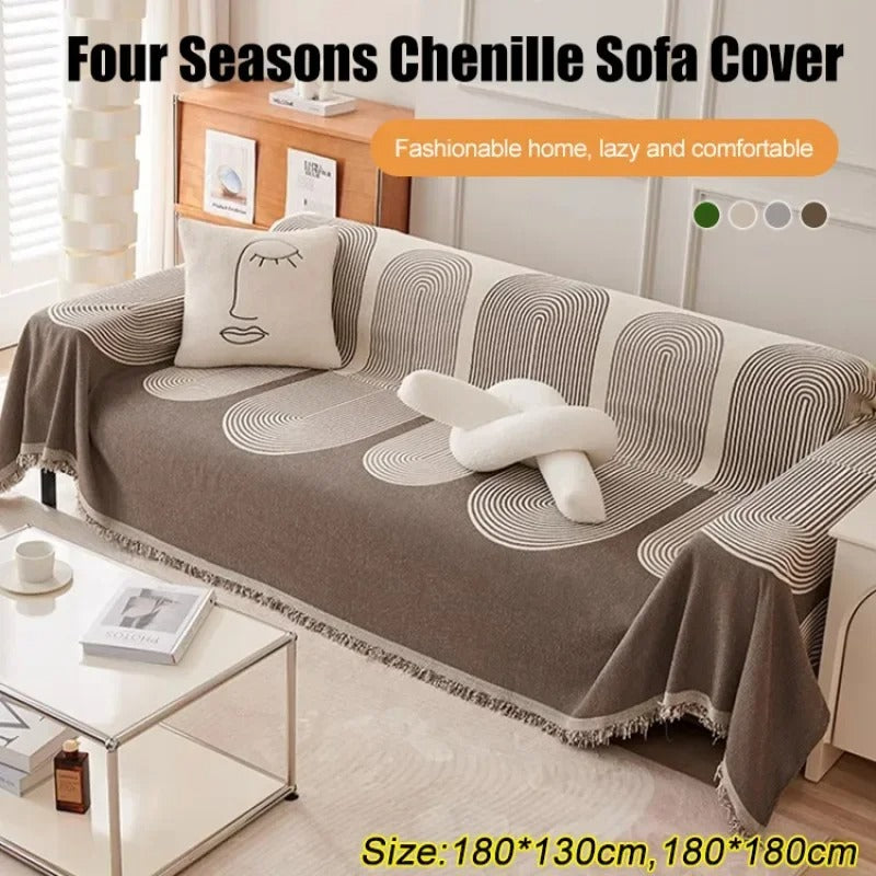 Reversible Chenille Sofa Cover 4