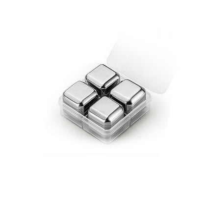 4 PCS Stainless Steel Cocktail Cubes 4