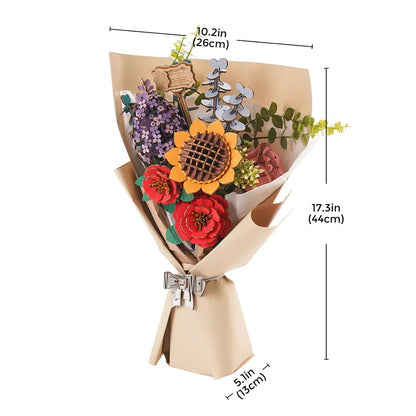 DIY Wooden Flower Bouquet 3D Wooden Puzzle 4