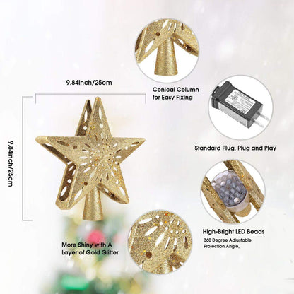 Projection Star Christmas Tree Topper 4