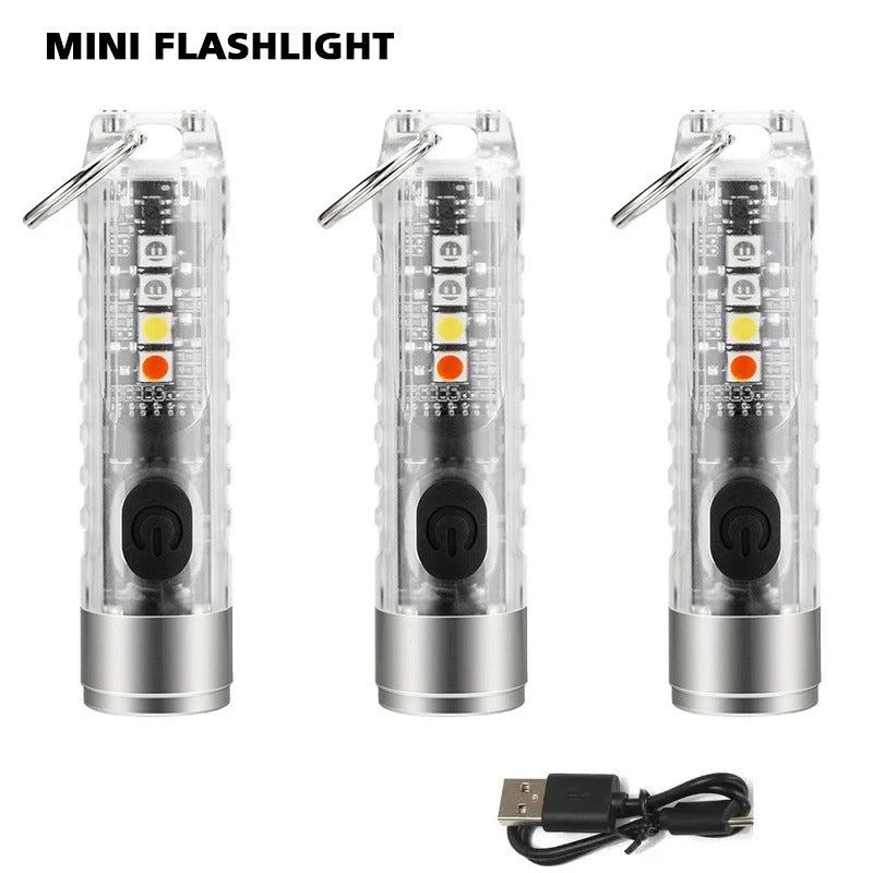 Rechargeable Mini Powerful Keychain Flashlight 4