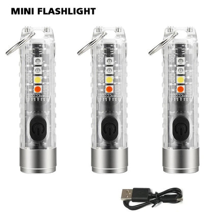 Rechargeable Mini Powerful Keychain Flashlight 4