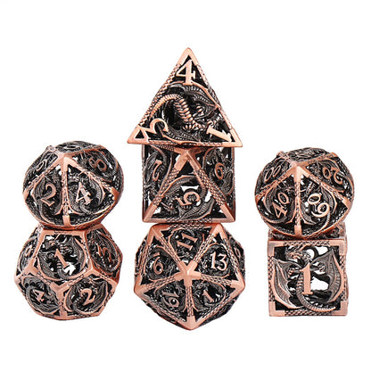 URWizards D&D Hollowed Metal Dice Set Dragon 4