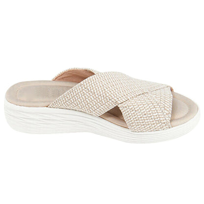Women Stretch Cross Orthotic Slide Sandals 4
