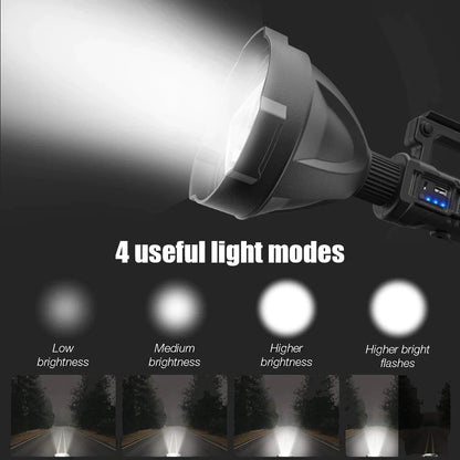 Rechargeable Handheld Spotlight Flashlight 90000 High Lumens 4