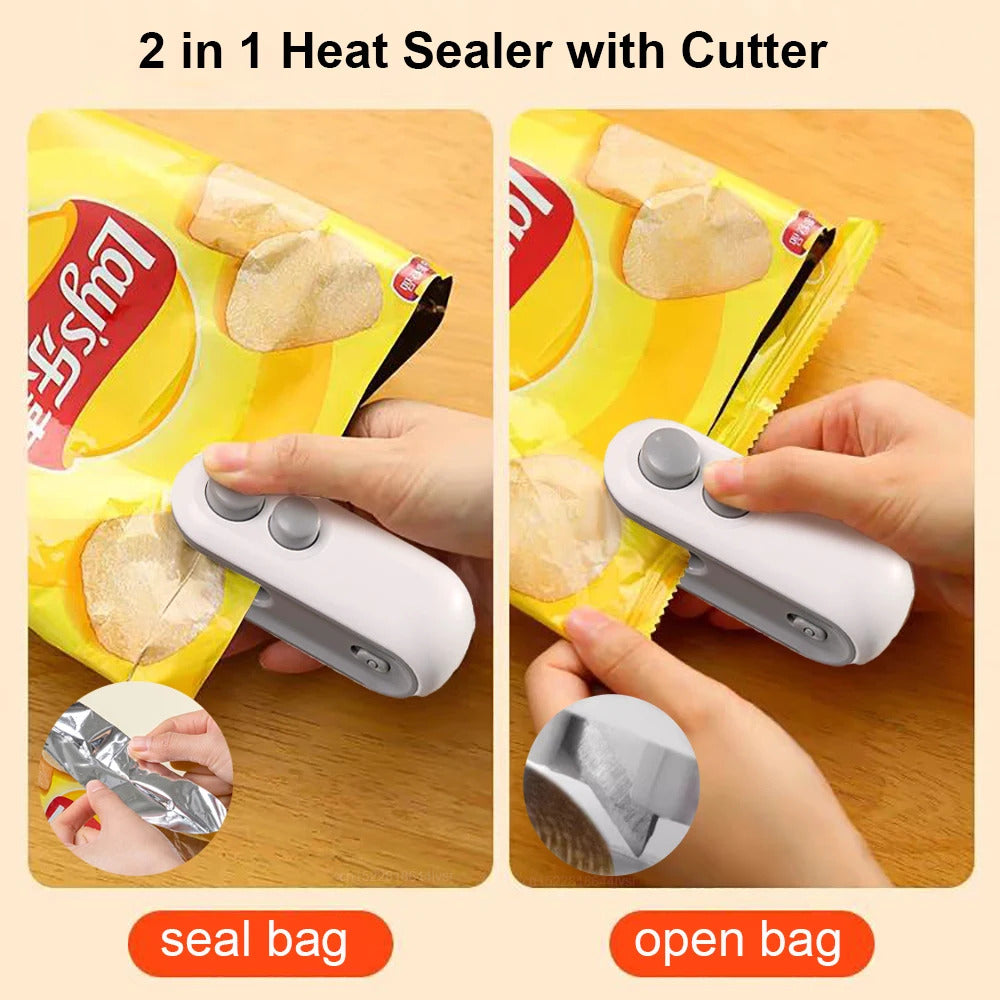 Mini Magnet USB Rechargeable Bag Sealer With Cutter 4