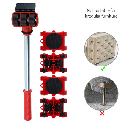 Heavy Furniture 360° Rotating Mover Roller Set with Lifter Tool 4