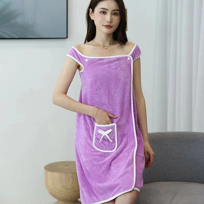 CozyWrap™ Wearable Bath Towel Dress 4