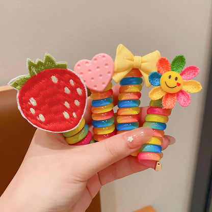 Colorful Telephone Line Hair Bands-3PCS 5