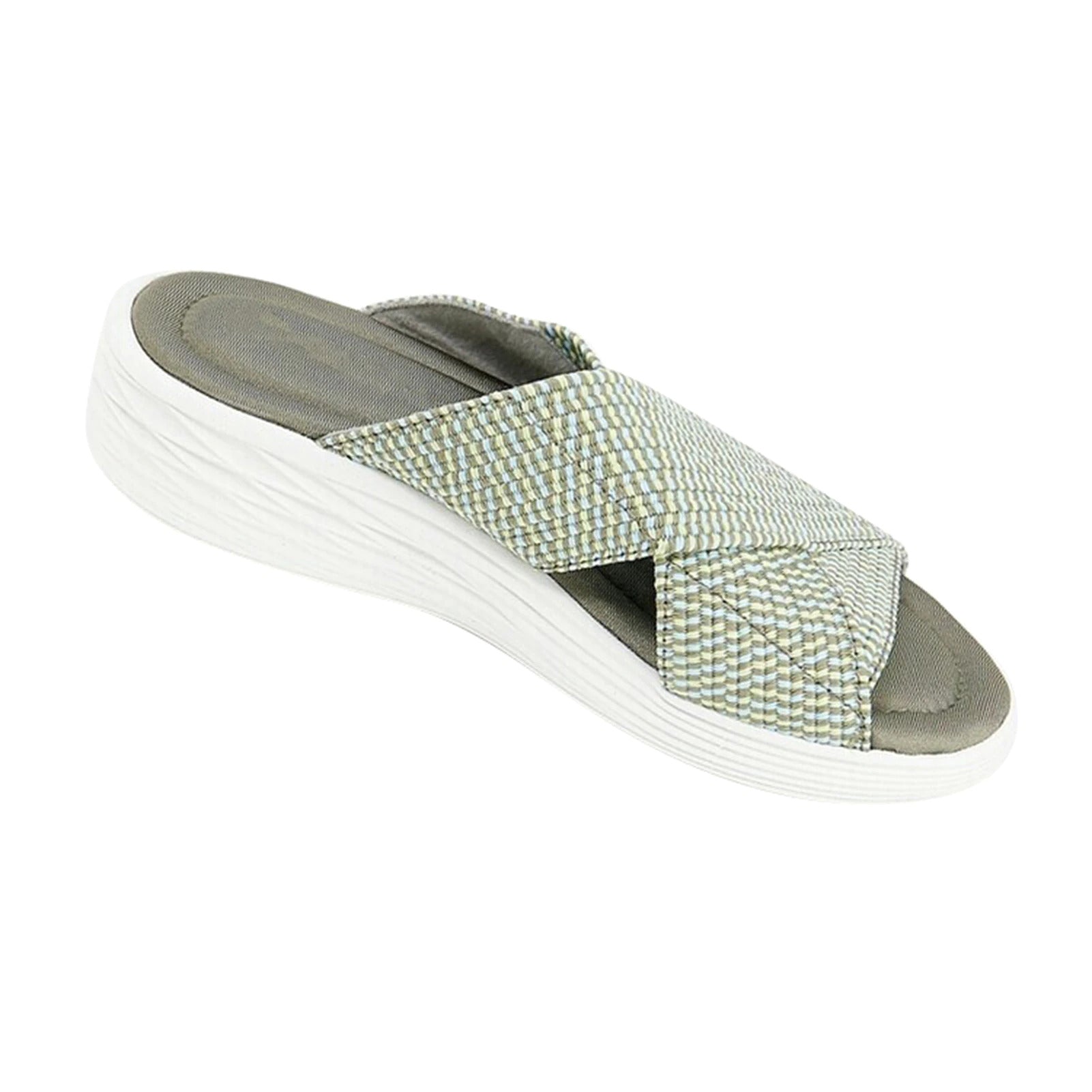 Women Stretch Cross Orthotic Slide Sandals 5
