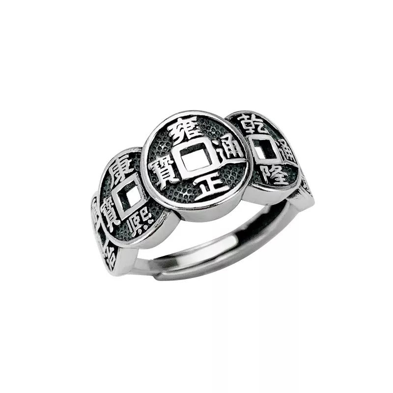 Five Emperor Coin Auspicious Ring 5