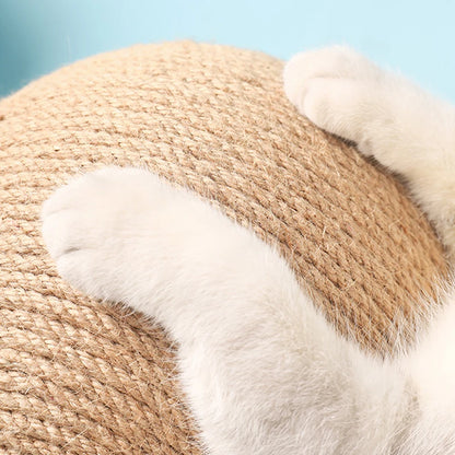 Solid Wood Natural Sisal Scratcher Cat Ball Toy 5