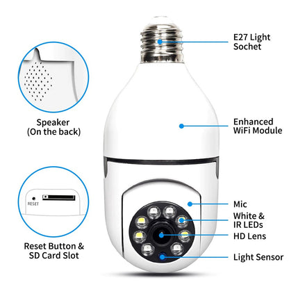 E27 Bulb Wireless 360 Security Camera 5