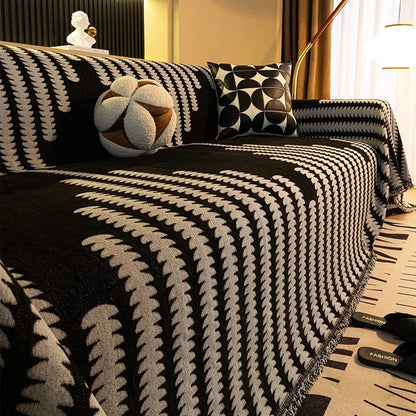 Cozy Chenille Retro Sofa Throw Cover 5