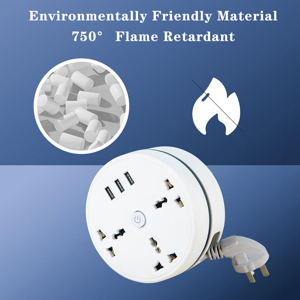 Round Universal USB Power Strip 5