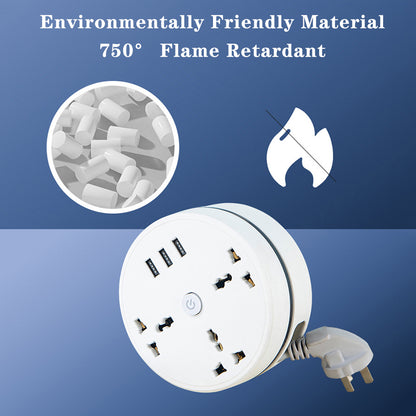 Round Universal USB Power Strip 5