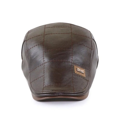 Men's High Quality Trendy Leather Beret 5