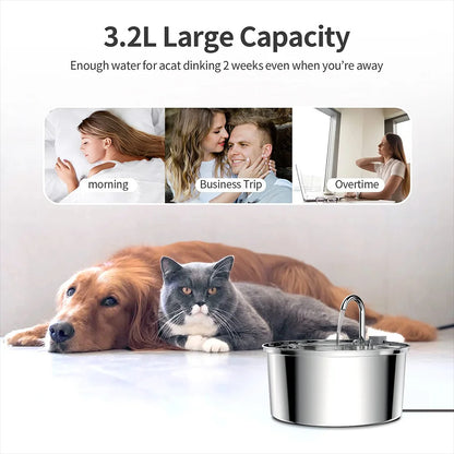 Automatic Stainless Steel Cat Water Fountain 5
