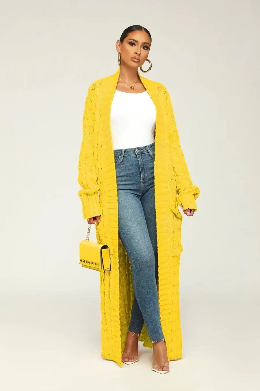 Stylish Cable Knit Dual Pocket Cardigan 5