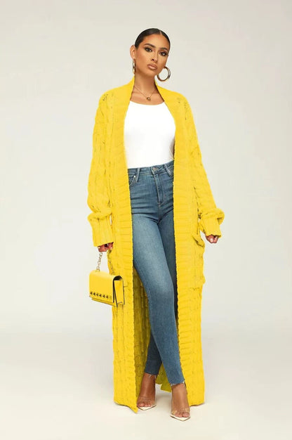 Stylish Cable Knit Dual Pocket Cardigan 5
