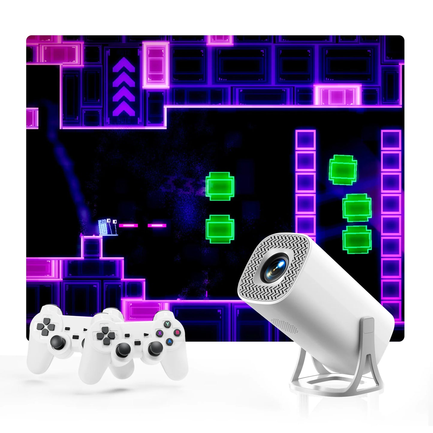 4K Smart Projector with 2 Gamepads – Android 11, WiFi 6, Bluetooth, Portable Home Theater & Gaming (30,000+ Games) 5
