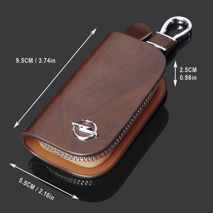 Leather Wood Texture Car Key Case 5