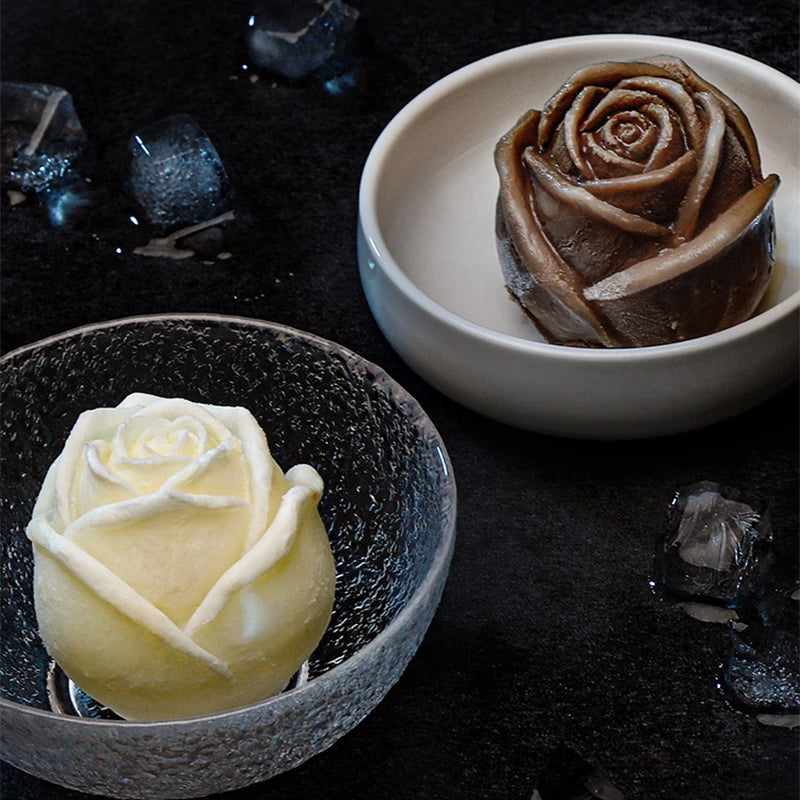 3D Silicone Rose Shape Ice Cube Maker 5